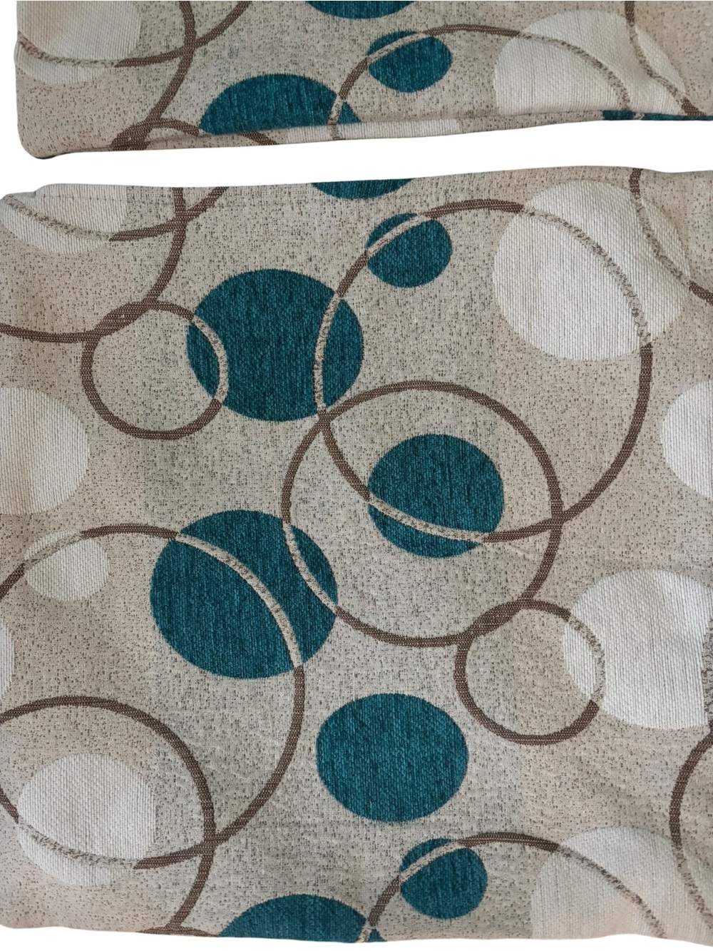 American Linens 18" Chenille Cushion Cover Style # 8479 Tan Blue White 17X17